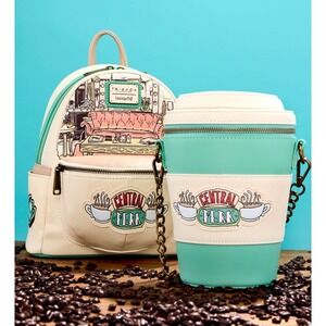 NWT Loungefly Friends‎ Central Perk Coffee Mug Scented Backpack & Crossbody Bag!
